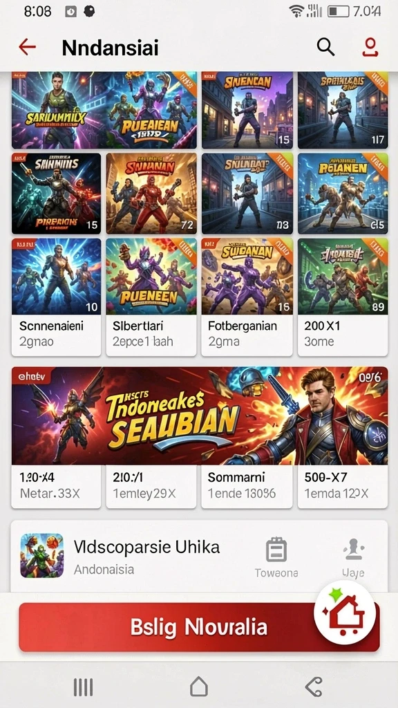 Tampilan awal game yang menarik dan mudah dipahami.