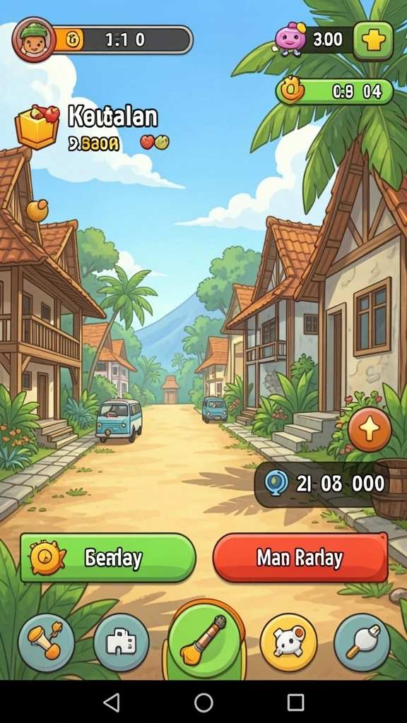 Sistem reward yang menampilkan hadiah setelah menyelesaikan level.