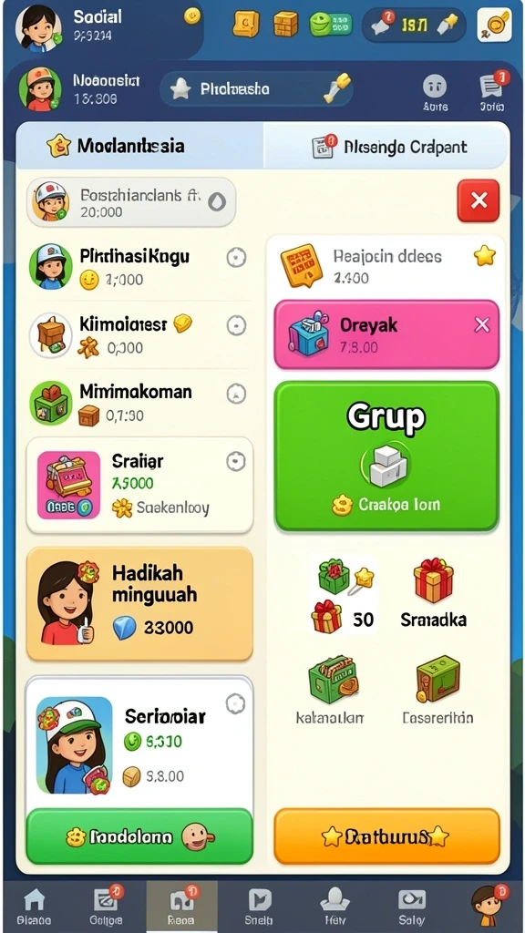 Berbagai karakter menarik dengan keahlian unik.