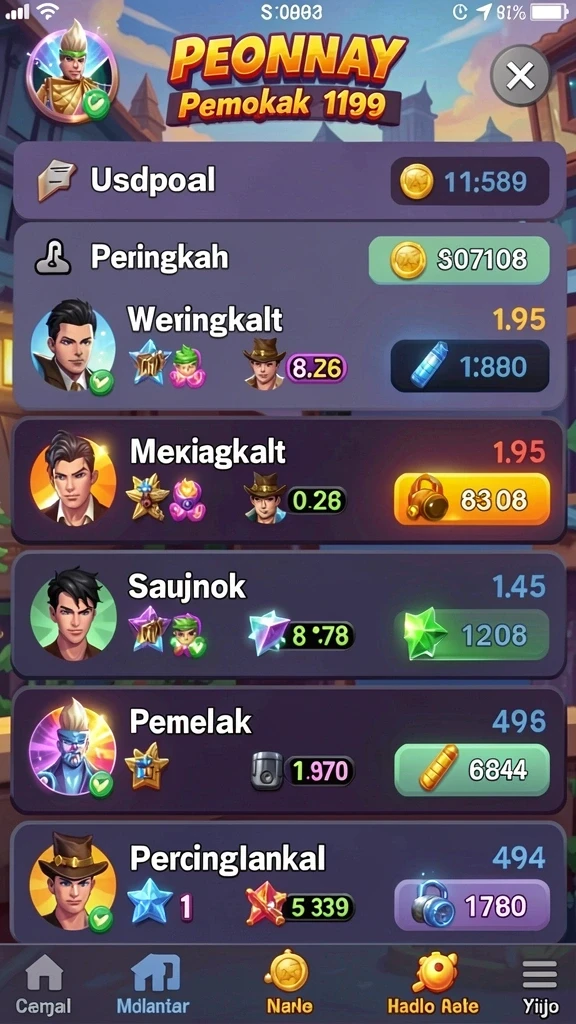 Gambar memperlihatkan karakter utama yang beraksi.
