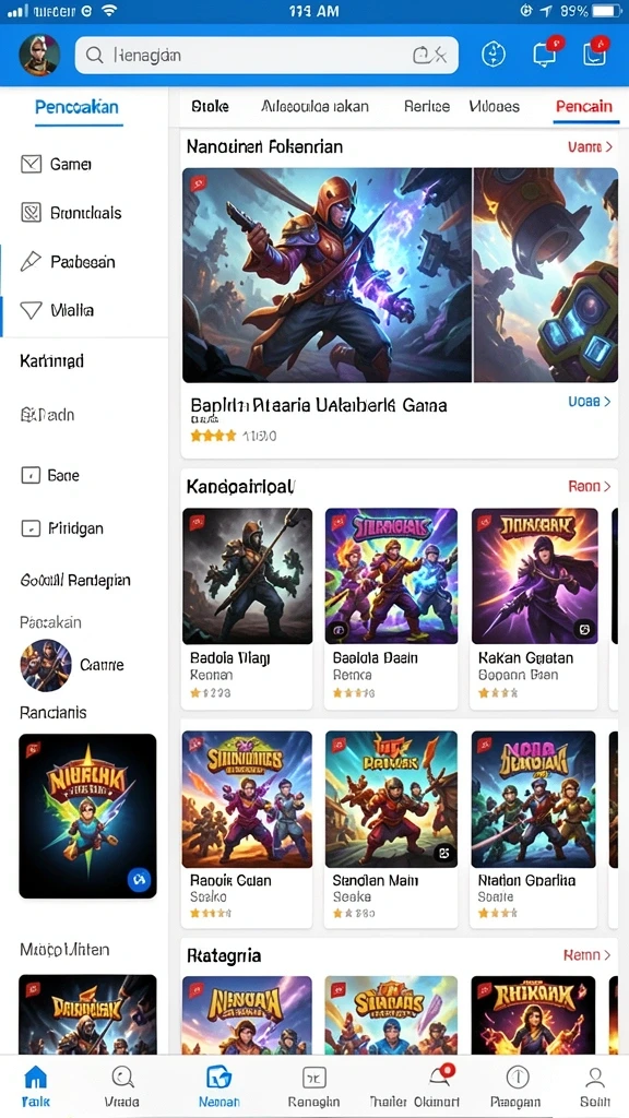 Karakter yang beragam untuk dipilih.