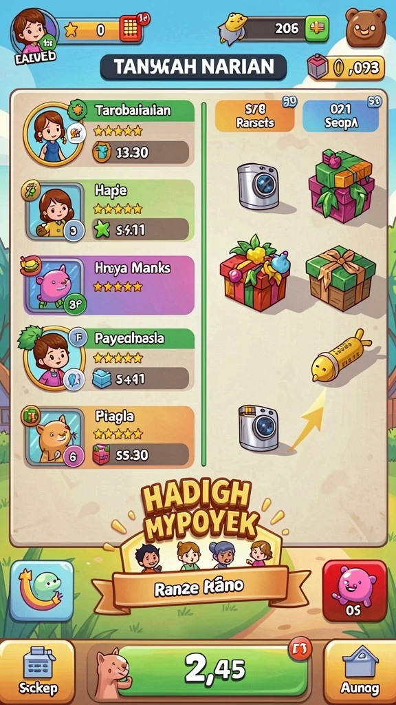 Tampilan antarmuka game yang menarik.