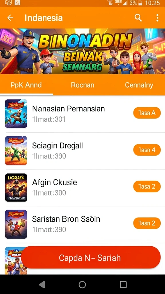 Tampilan menu utama yang menarik dan interaktif.