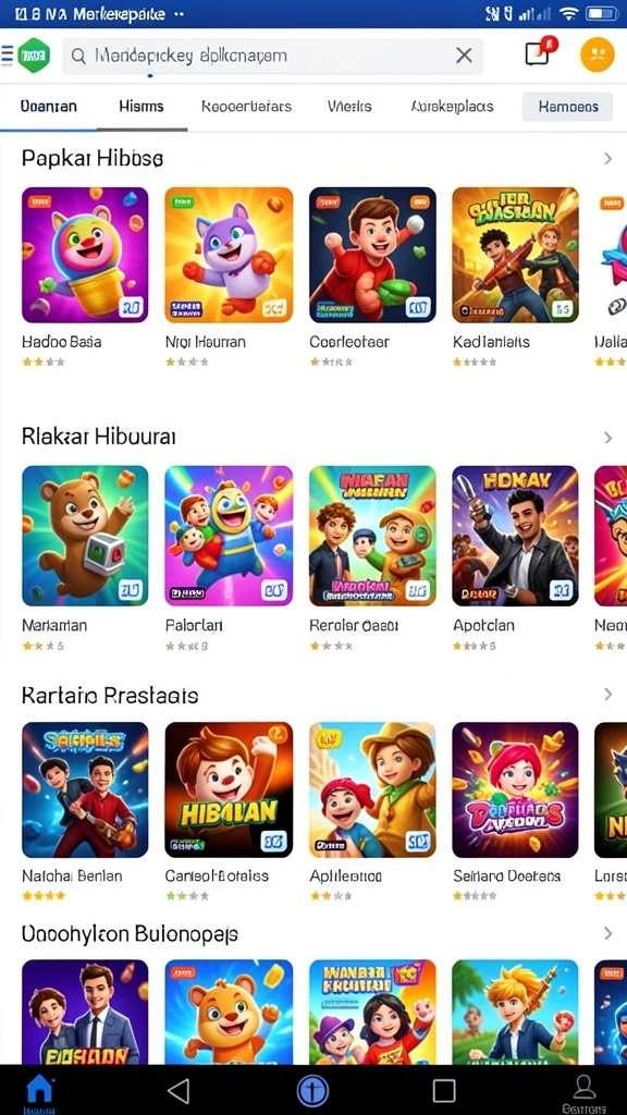 Screenshot menampilkan berbagai pilihan tema permainan slot yang menarik.