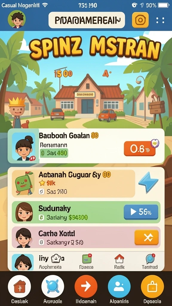 Grafis dunia permainan yang penuh warna dan detail.